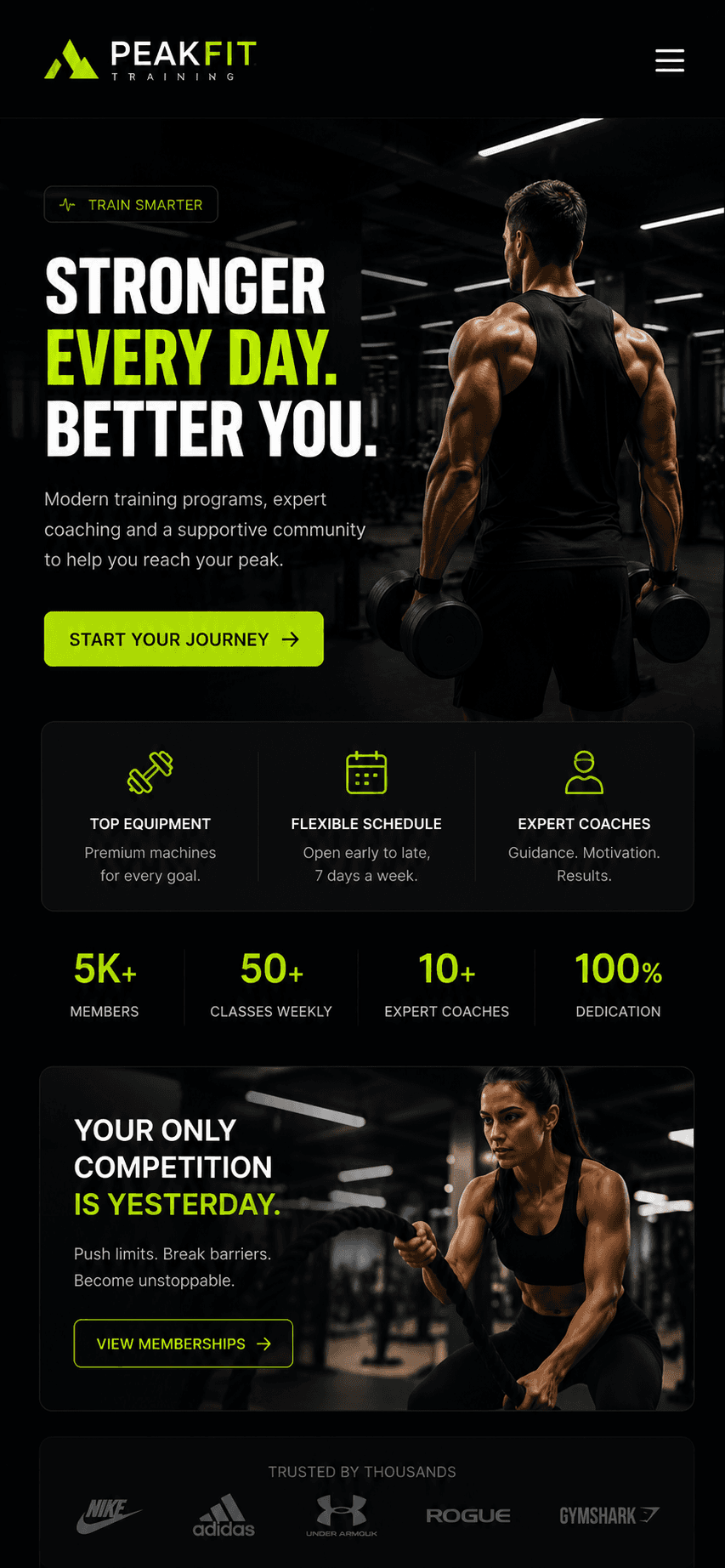 Gym website design