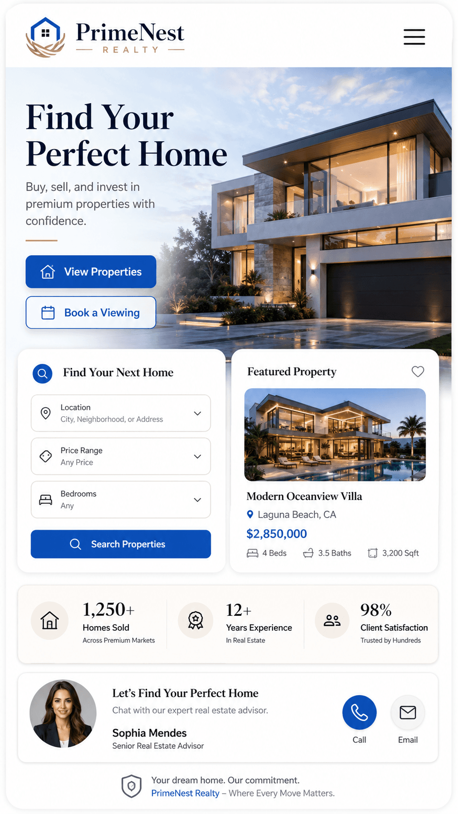 Real estate website design